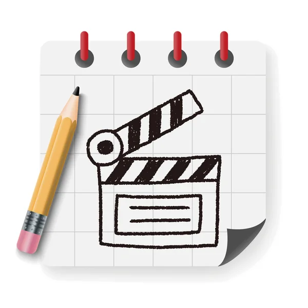 Clapboard doodle dibujo vector ilustración — Archivo Imágenes Vectoriales