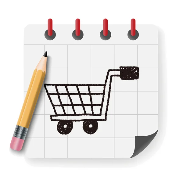 Shopping cart doodle Rita vektor illustration — Stock vektor