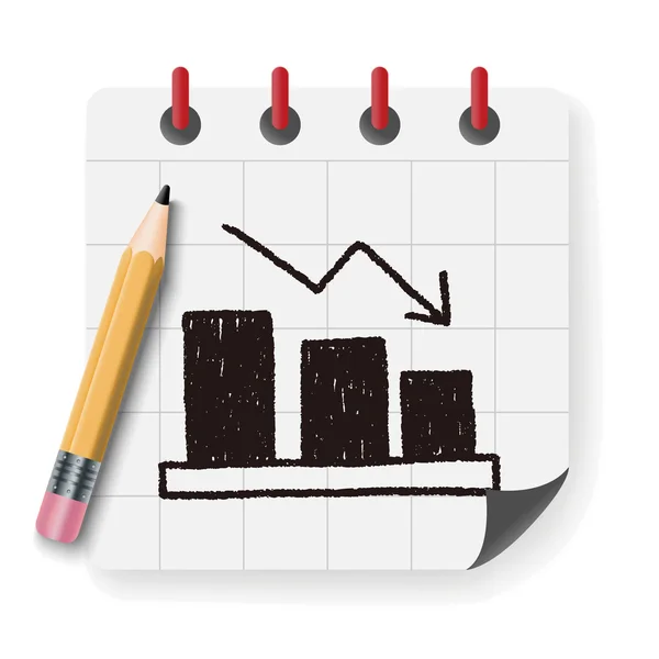 Gráfico de actividad doodle dibujo vector ilustración — Archivo Imágenes Vectoriales