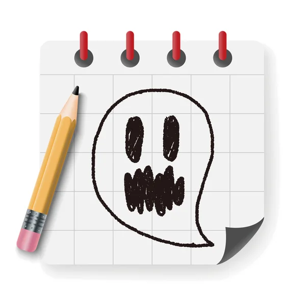 Fantasma garabato dibujo vector ilustración — Vector de stock