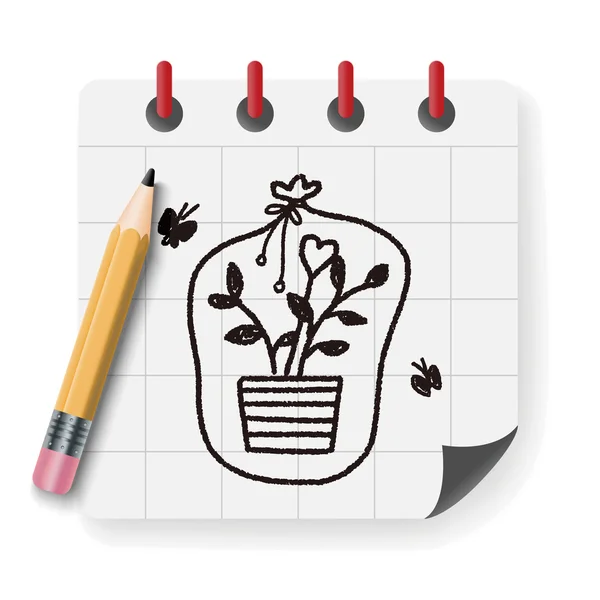 Doodle beplanting vectorillustratie — Stockvector