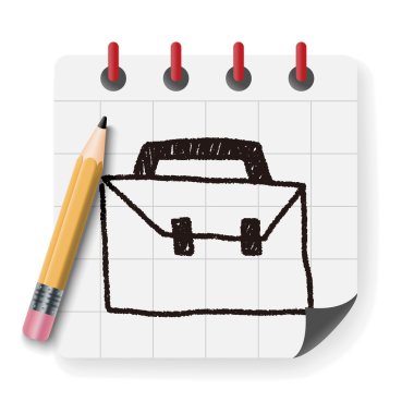 bavul doodle çizim vektör çizim