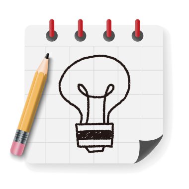 ampul doodle çizim vektör çizim