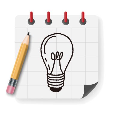 Doodle Ampul Vektör Çizimi