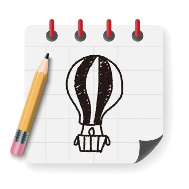 sıcak hava bollen vektör çizim doodle