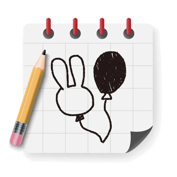 Illustration vectorielle de dessin de doodle ballon — Image vectorielle
