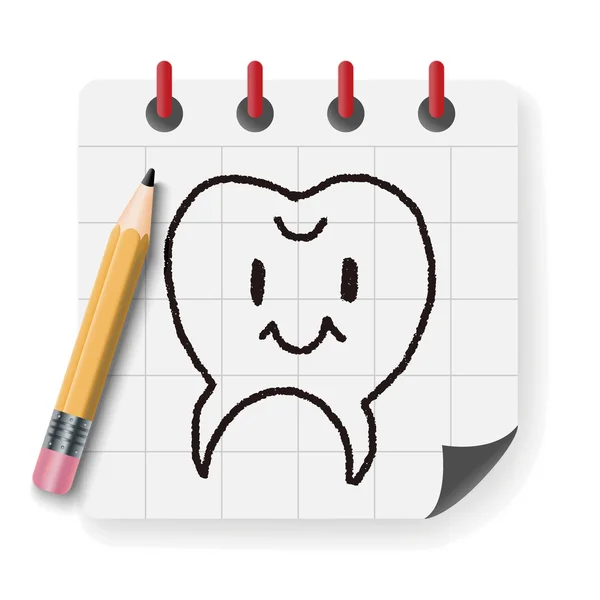 Desenho do doodle dentário ilustração vetorial —  Vetores de Stock