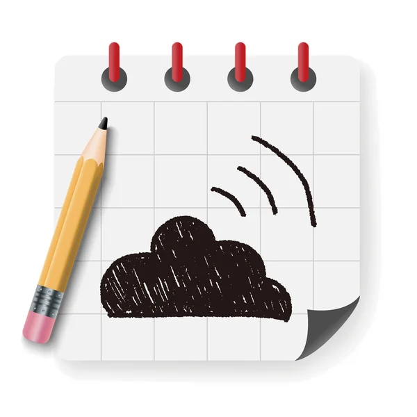 Internet cloud doodle drawing vector illustration — Stock Vector