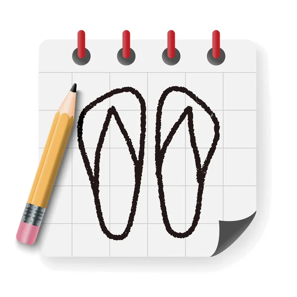 Illustration vectorielle flip flop doodle — Image vectorielle