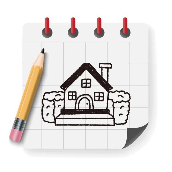Doodle House vector illustration — Stock Vector