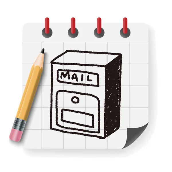 Doodle Mailbox Vektor Illustration — Stockvektor