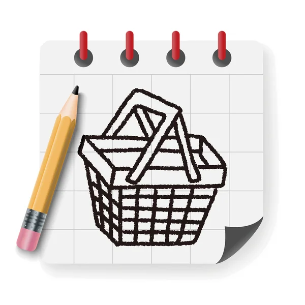 Doodle Basket Vektor Illustration — Stockvektor