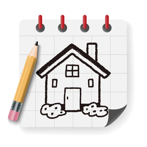 Doodle house vector illustration — Stock Vector
