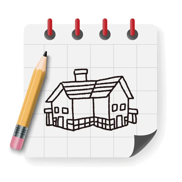 Doodle House vector illustration — Stock Vector