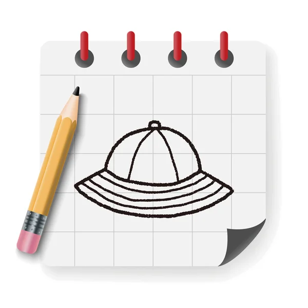 Doodle hoed vectorillustratie — Stockvector