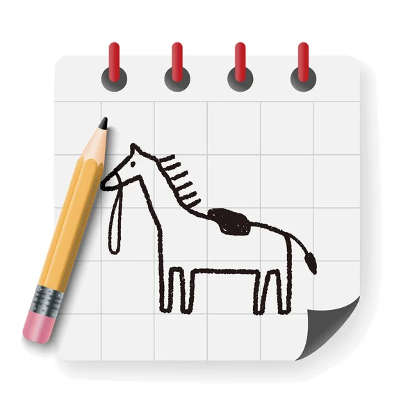 Doodle paard vector illustratie — Stockvector