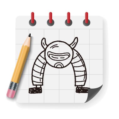 Doodle Robot vektör çizimi