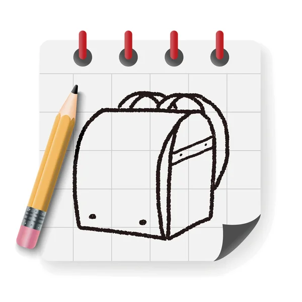 Doodle σχολική τσάντα διανυσματικά εικονογράφηση διανυσματικά εικονογράφηση — Διανυσματικό Αρχείο