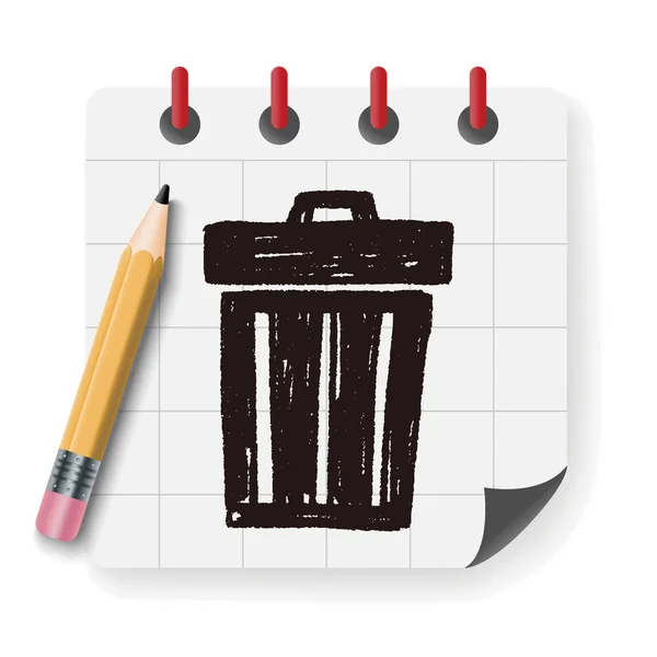 Doodle Trash can vector illustration vector illustration — Stock Vector