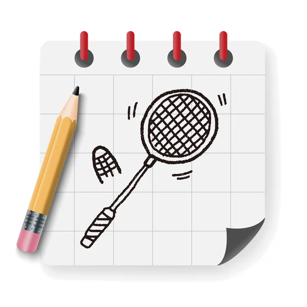 Doodle Badminton vektorové ilustrace vektorové ilustrace — Stockový vektor