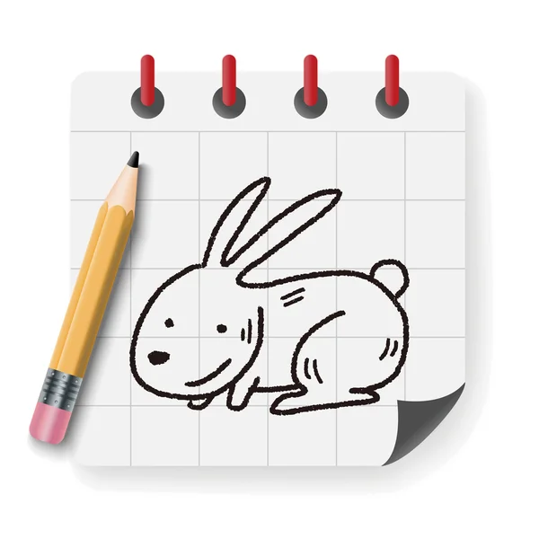 Doodle Rabbit vector illustration — Stock Vector