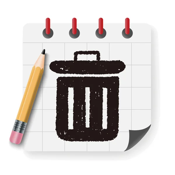 Doodle Trash can vector illustration — Stock Vector