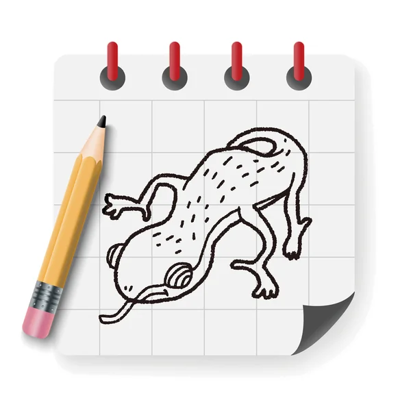 Doodle Lizard vector illustratie — Stockvector