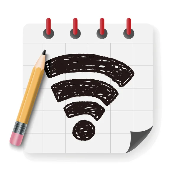 Doodle wifi vector ilustración — Archivo Imágenes Vectoriales