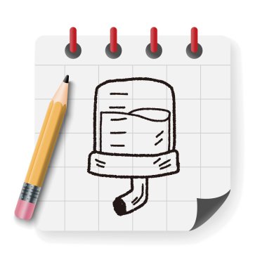 evde beslenen hayvan içecek su şişesi vektör çizim doodle