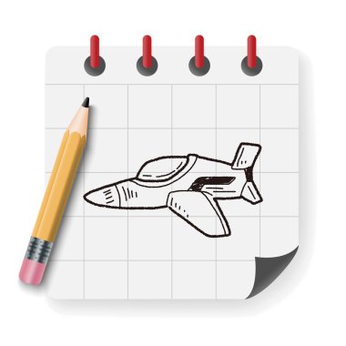 uçak doodle vektör çizim