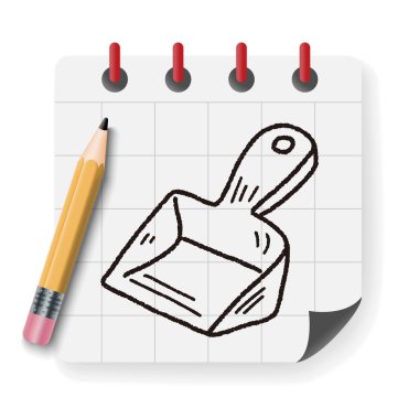 Köpek süpürge doodle vektör çizim evde beslenen hayvan