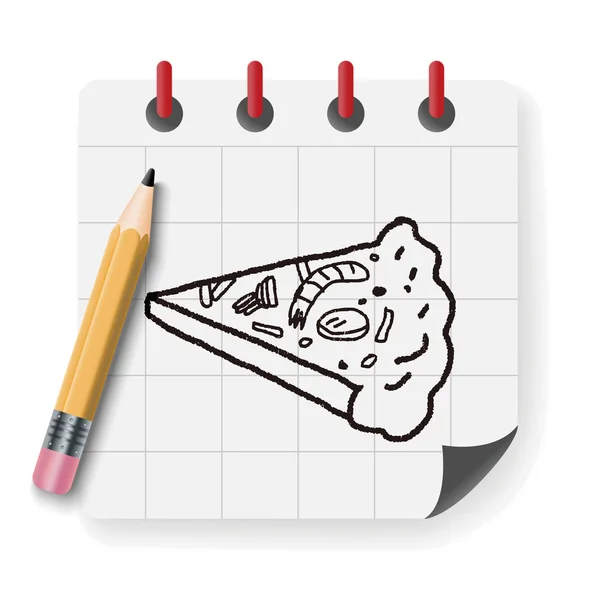 Doodle Pizza vector ilustración vector ilustración — Archivo Imágenes Vectoriales