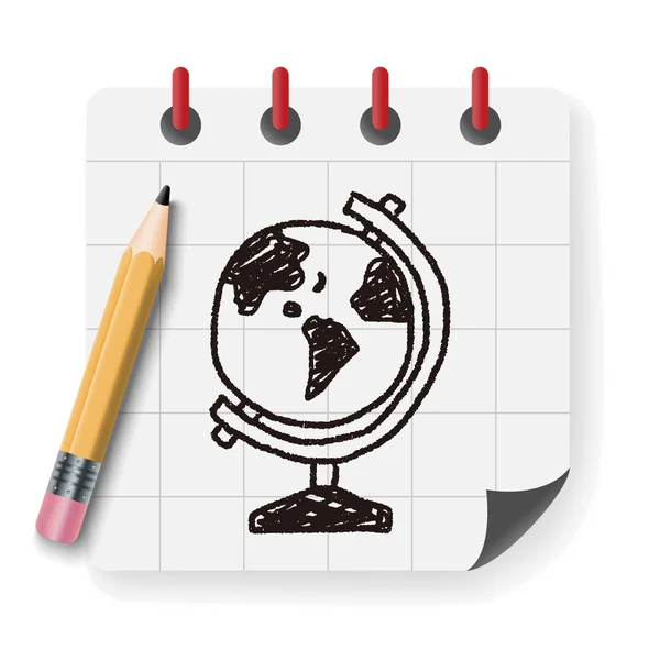 Illustration vectorielle de dessin doodle globe — Image vectorielle