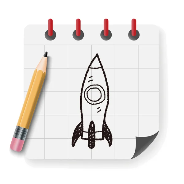 Ilustração vetorial doodle nave espacial —  Vetores de Stock