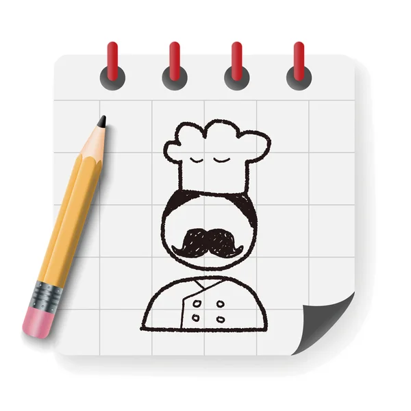 Illustration vectorielle doodle chef — Image vectorielle