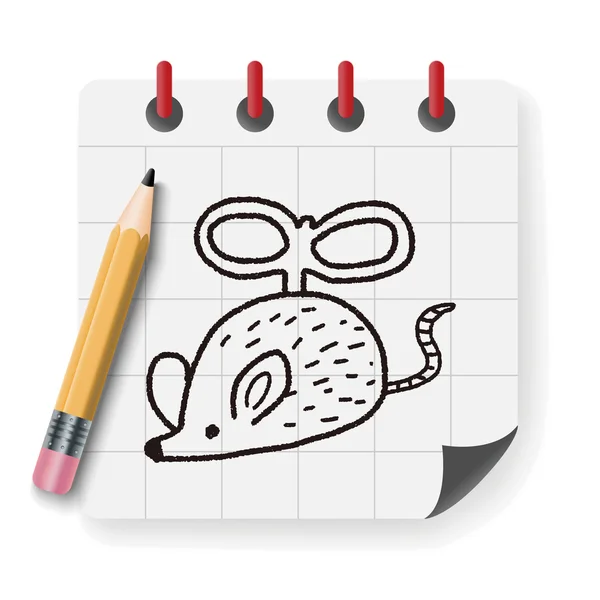 Doodle speelgoed muis vector illustratie vectorillustratie — Stockvector