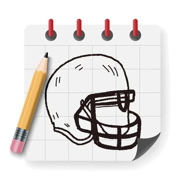 Illustration vectorielle du casque de football Doodle — Image vectorielle