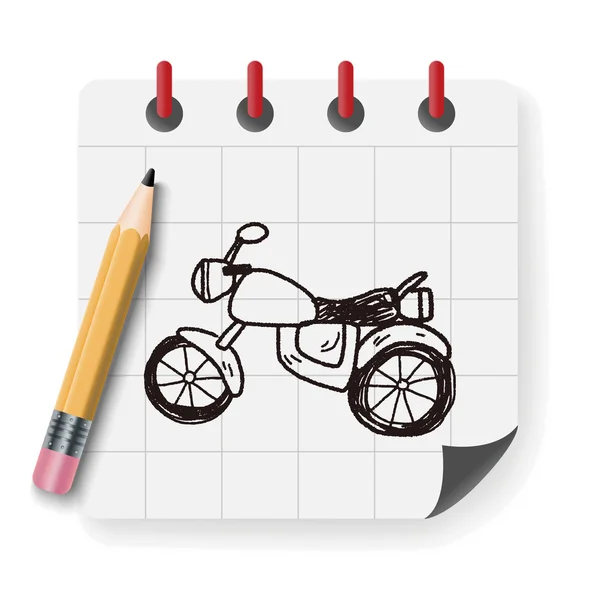 Motocicleta doodle vector ilustración — Vector de stock