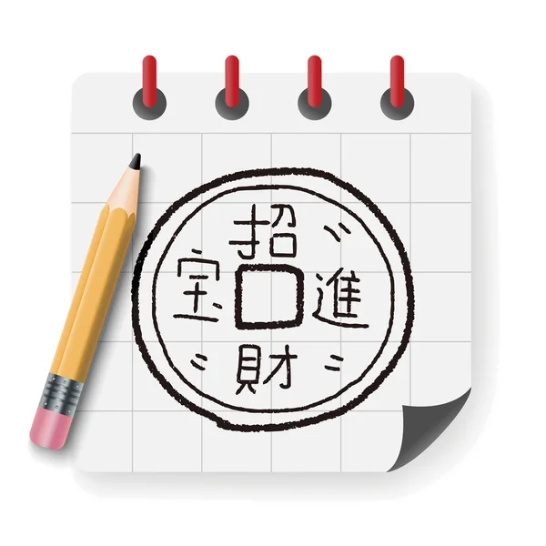 Nouvel An chinois ; lingot d'or signifie "souhaiter bonne chance et illustration vectorielle de fortune illustration vectorielle — Image vectorielle