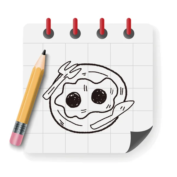 Huevo doodle vector ilustración — Vector de stock