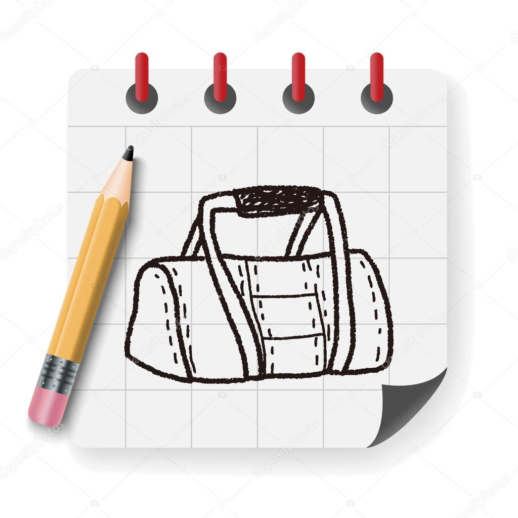 sport bag doodle vector illustration