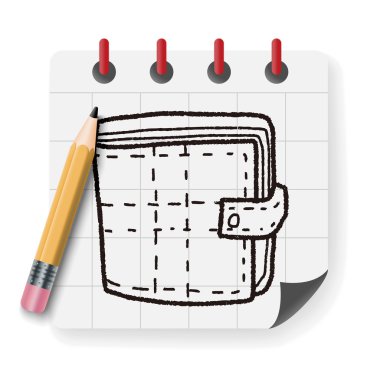 cüzdan karalama vektör çizimi çizimi