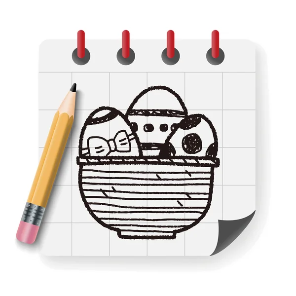Illustration vectorielle de gribouille d'oeuf de Pâques — Image vectorielle