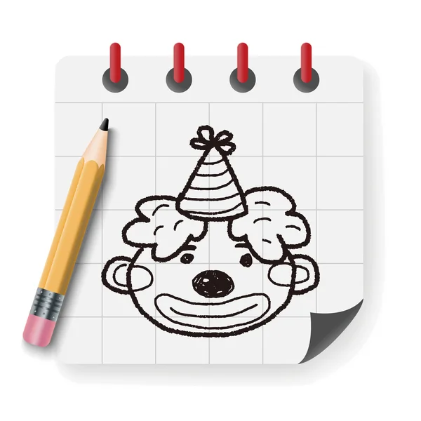 Doodle Clown Vektor Illustration — Stockvektor