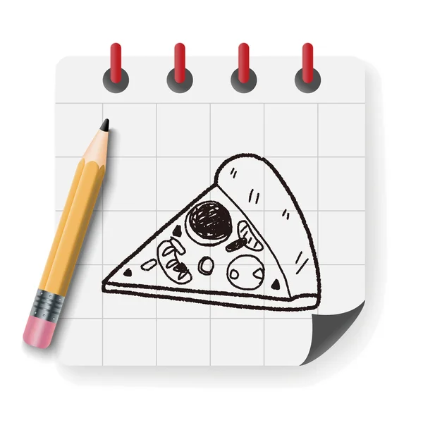 Doodle Pizza wektor wektor ilustracja — Wektor stockowy