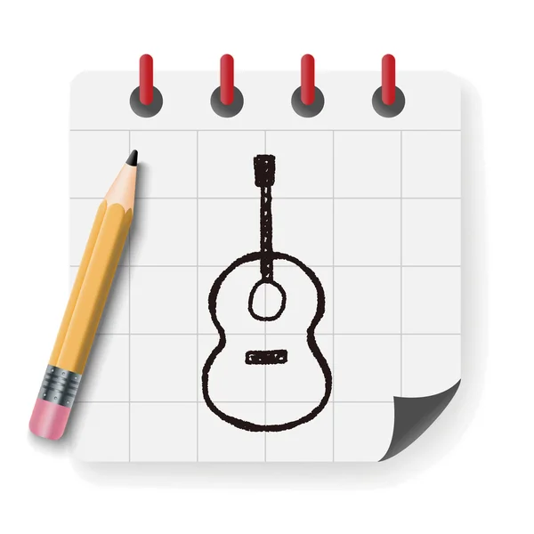 Doodle gitaar vector illustratie vectorillustratie — Stockvector