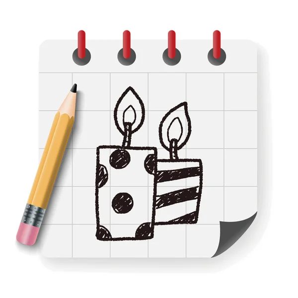 Doodle Candle Vektor Illustration — Stockvektor