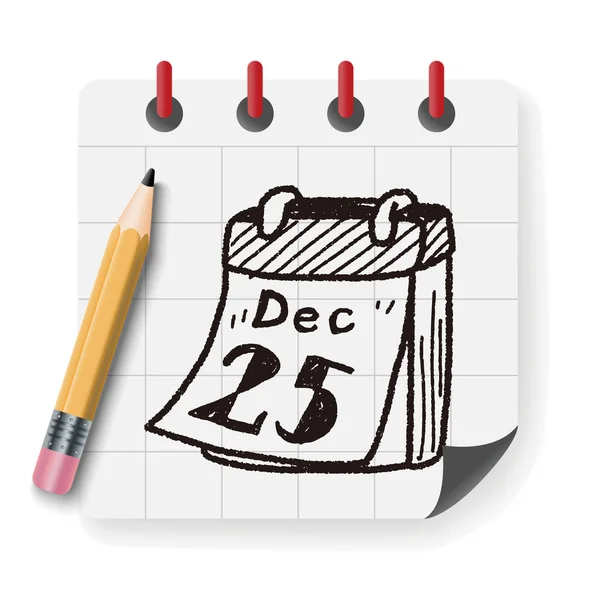 Calendario de diciembre garabato — Vector de stock