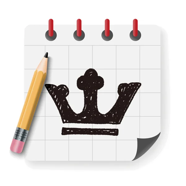 Gribouiller roi couronne vecteur illustration — Image vectorielle