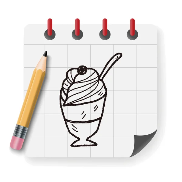 Illustration vectorielle de crème glacée doodle — Image vectorielle